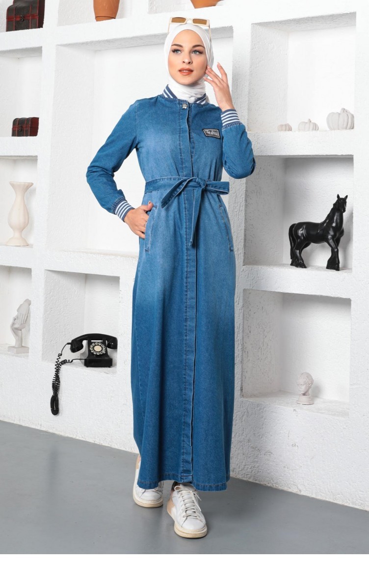 Denim Blue Abaya 14021 Sefamerve