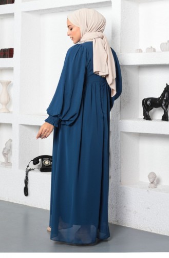 Indigo Hijab Evening Dress 14025