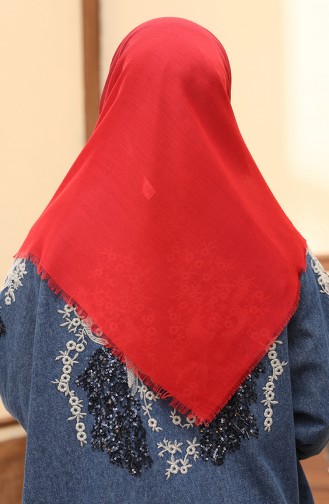 Çekme Koton Eşarp 13202-02 Kırmızı