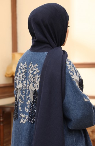 Madame Mary Mio Shawl 19082-18 Navy Blue 19082-18