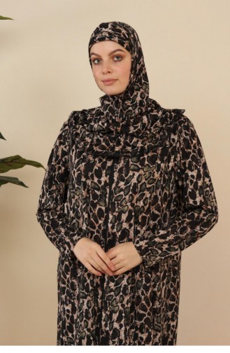 Khaki Hijab Dress 7028.Haki