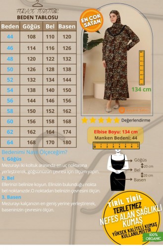 Brown Hijab Dress 7028.Kahverengi