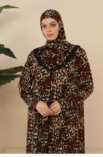 Robe Hijab Couleur Brun 7028.Kahverengi