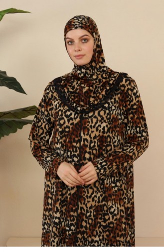 فستان بُني 7028.Kahverengi