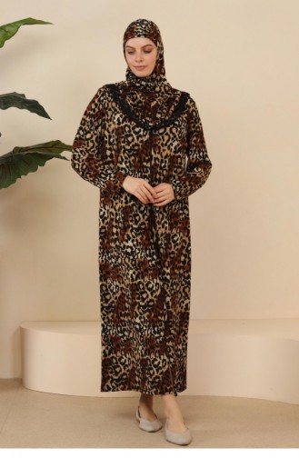 Brown Hijab Dress 7028.Kahverengi