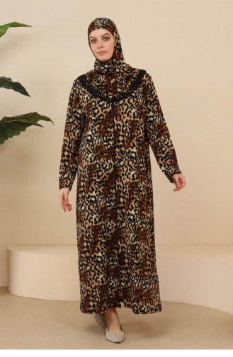 Brown Hijab Dress 7028.Kahverengi