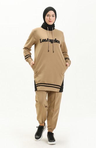 Patterned Tracksuit 6014-03 Camel 6014-03