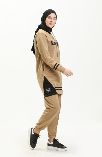 Patterned Tracksuit 6014-03 Camel 6014-03