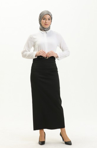 Belted Skirt 2243-01 Black 2243-01