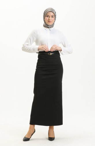 Jupe Ceinturée 2243-01 Noir 2243-01