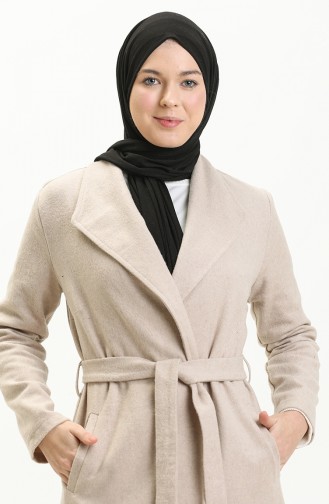 Manteau Cachette à Ceinture 6020-11 Beige 6020-11