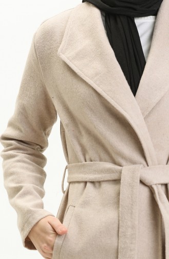 Manteau Cachette à Ceinture 6020-11 Beige 6020-11