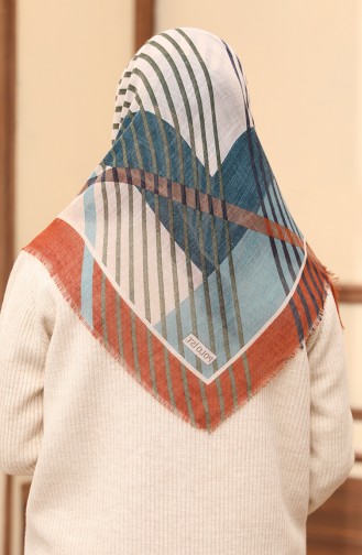 إيشارب منقوش 13200-15 بني تبغ بترولي 13200-15