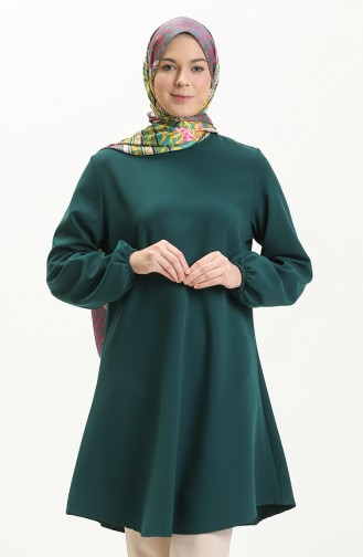 Elastic Sleeve Tunic 1825-01 Emerald Green 1825-01