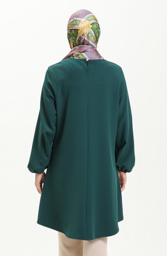Elastic Sleeve Tunic 1825-01 Emerald Green 1825-01