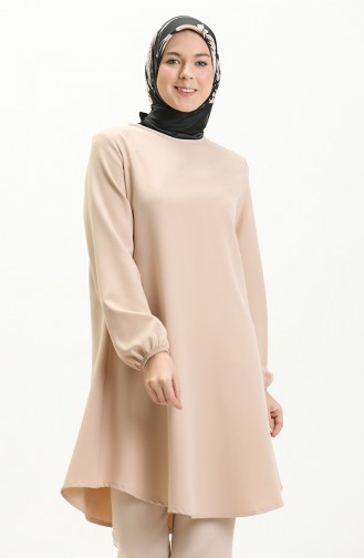 Elastic Sleeve Tunic 1825-07 Beige 1825-07