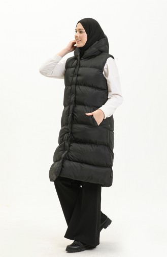 Gilet Matelassé à Capuche 9012-01 Noir 9012-01