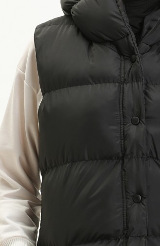 Gilet Matelassé à Capuche 9012-01 Noir 9012-01