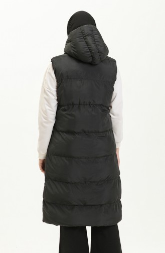 Gilet Matelassé à Capuche 9012-01 Noir 9012-01