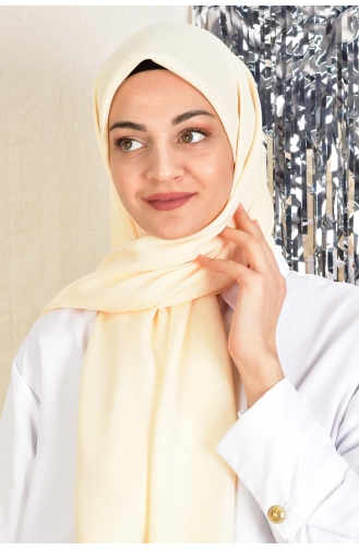 Büyük Boy Safir Abiye Şal Eşarp 000052-25 Vanilya