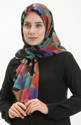 إيشارب منقوش 13207-10 فوشي أخضر عشبي 13207-10