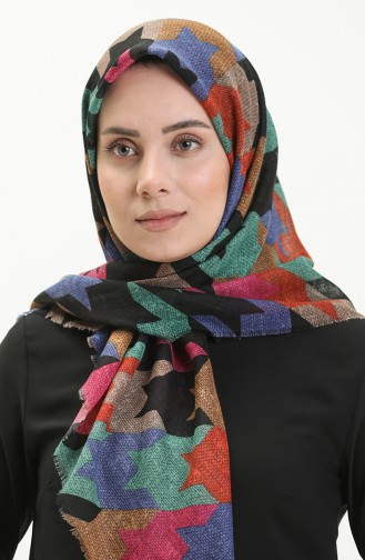 إيشارب منقوش 13207-10 فوشي أخضر عشبي 13207-10