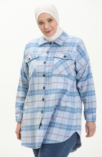 Plaid Shirt 2010-02 Açık Mavi Indigo 2010-02