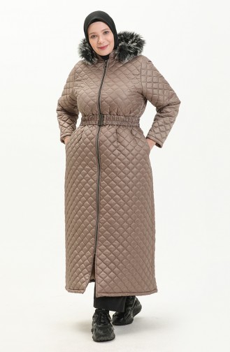 Plus Size Puffer Coat 6046-05 Mink 6046-05