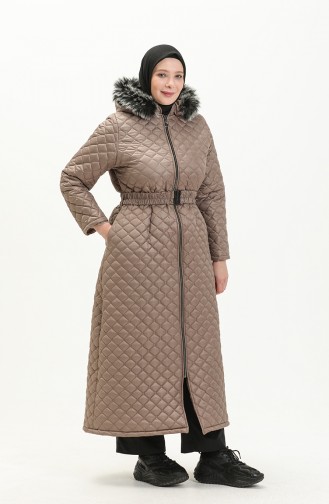 Plus Size Puffer Coat 6046-05 Mink 6046-05