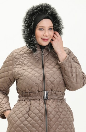 Plus Size Puffer Coat 6046-05 Mink 6046-05