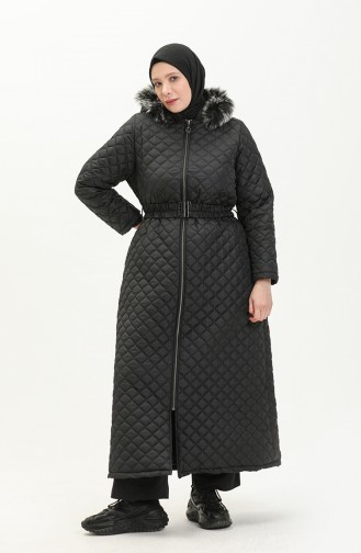 Plus Size Puffer Coat 6046-06 Black 6046-06