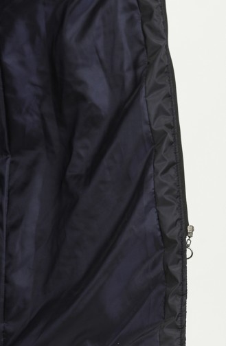 Plus Size Puffer Coat 6047-02 Navy Blue 6047-02