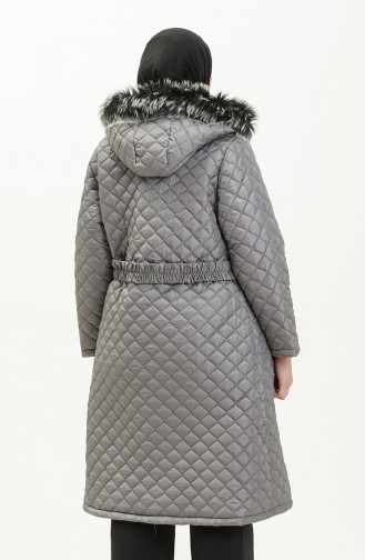 Plus Size Puffer Coat 6047-03 Gray 6047-03