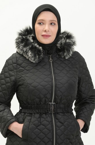 Plus Size Puffer Coat 6047-04 Black 6047-04