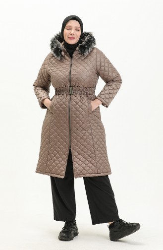 Plus Size Puffer Coat 6047-05 Mink 6047-05