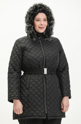 Plus Size Puffer Coat 6072-03 Black 6072-03