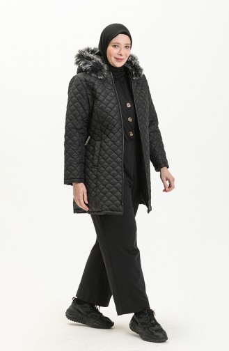 Plus Size Puffer Coat 6072-03 Black 6072-03