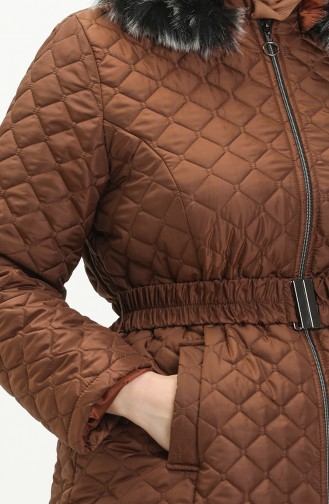 Plus Size Puffer Coat 6072-05 Tan 6072-05