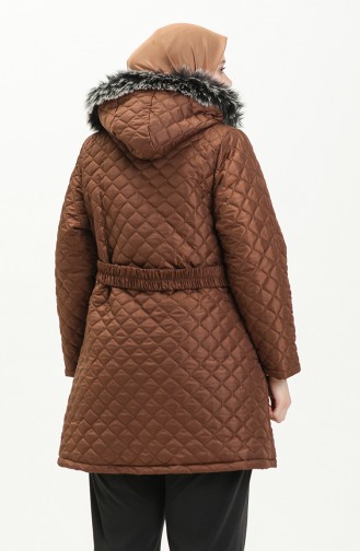 Plus Size Puffer Coat 6072-05 Tan 6072-05