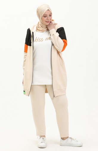Three Piece Tracksuit 6001-01 Cream 6001-01