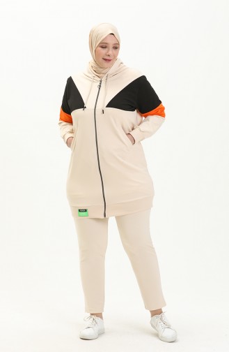 Three Piece Tracksuit 6001-01 Cream 6001-01