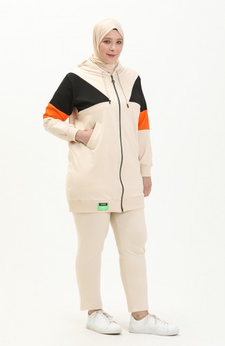 Three Piece Tracksuit 6001-01 Cream 6001-01