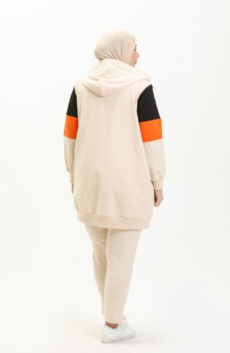 Three Piece Tracksuit 6001-01 Cream 6001-01