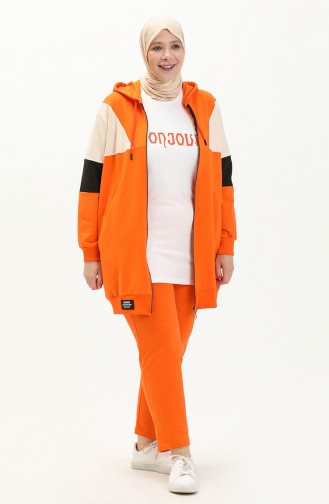 Dreiteiliges Trainingsanzug-Set 6001-05 Orange 6001-05