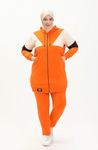 Dreiteiliges Trainingsanzug-Set 6001-05 Orange 6001-05