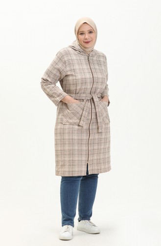 Plus Size Plaid Cape 2004-08 Milk Coffee 2004-08