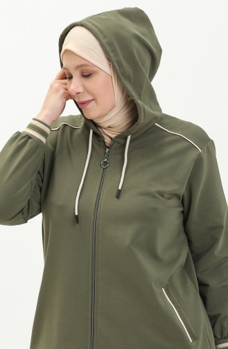 Ensemble de Survêtement à Capuche Grande Taille 6003-08 Khaki 6003-08