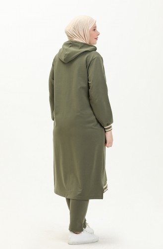 Ensemble de Survêtement à Capuche Grande Taille 6003-08 Khaki 6003-08