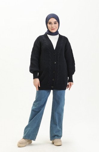 Dunkelblau Strickjacke 2929