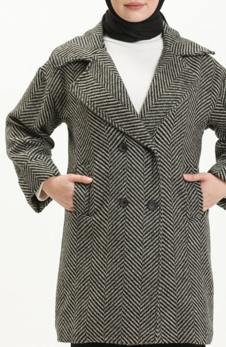 معطف طويل بني مائل للرمادي 15025-01